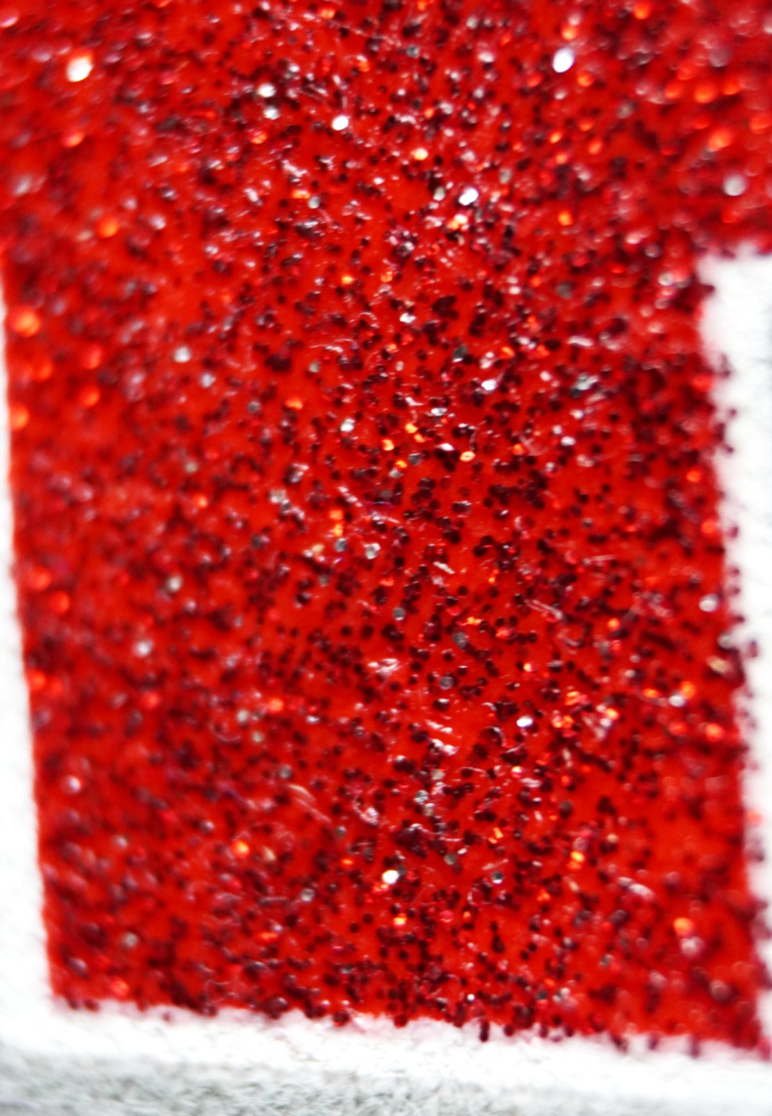 Specialty Ink, Red Glitter, Screenprint, Close-up of red glitter