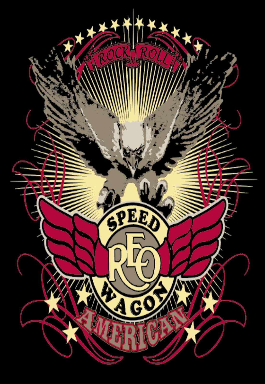 Detailed color separations of artwork created for high‑quality multi‑color screen printing at Torches Print, Screen printing, Rock and Roll T-shirt, Rock and Roll T-Shirt Screen Printing